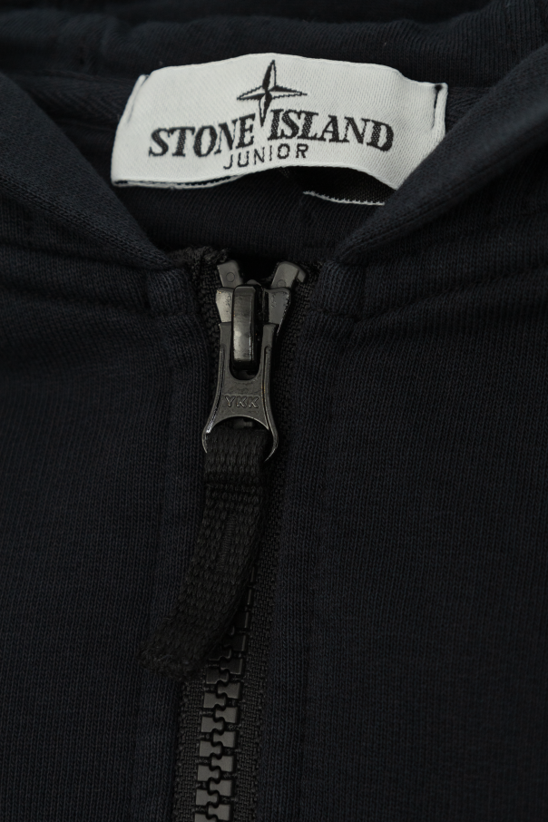Stone Island Hoodie Zip Garçon 10 Ans - Bleu Coton Neuf Avec Étiquettes